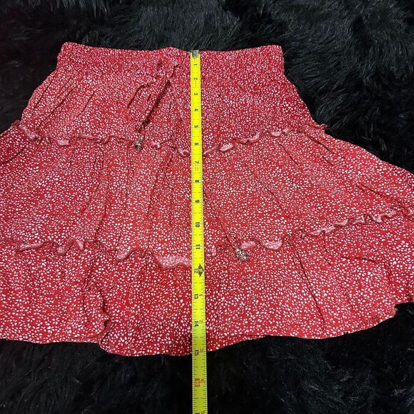 PRINCESS POLLY red floral print mini skirt size 0 women’s - Picture 7 of 9